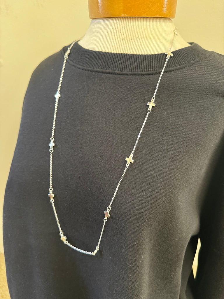 Dainty Long Cross Necklace