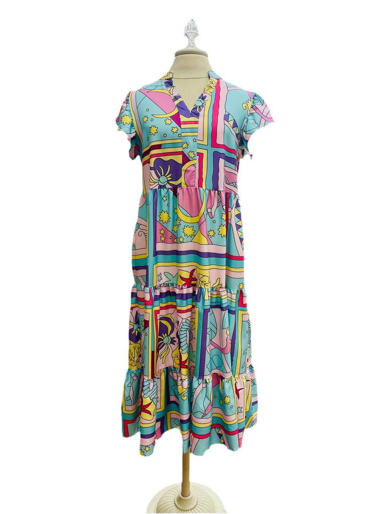 Summer Printed Midi Dress