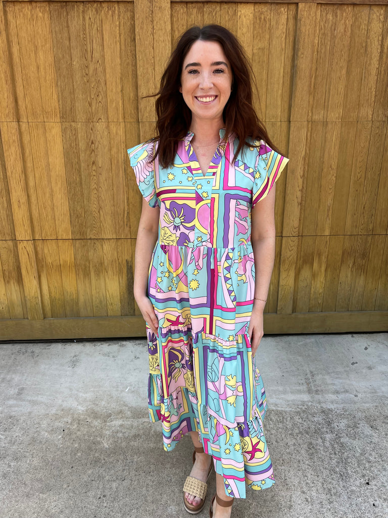 Summer Printed Midi Dress