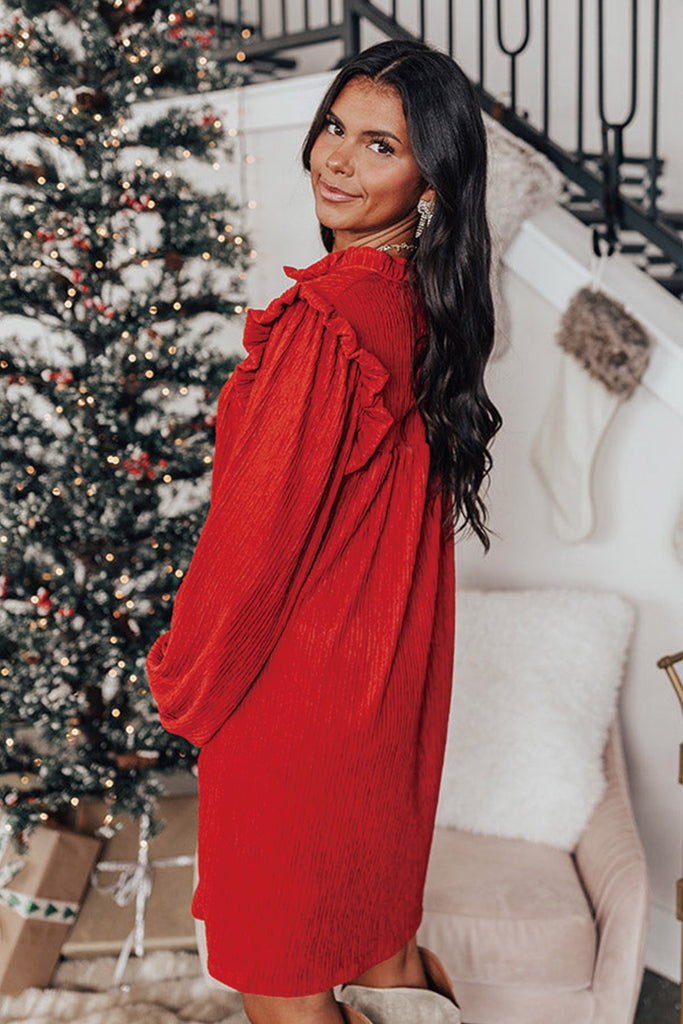 Holiday Red Ruffle Dress