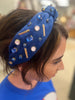 Baseball charm headband Royal