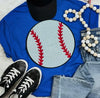 Baseball sequin patch tshirt