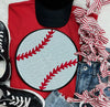 Baseball sequin patch tshirt