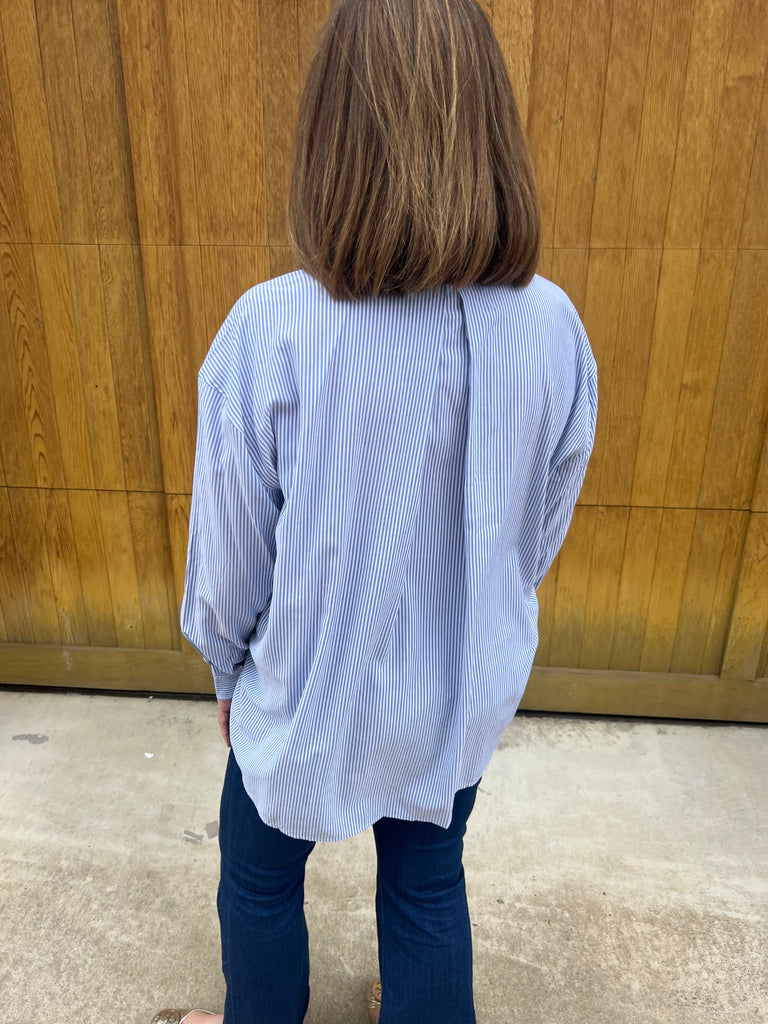 Stripe Button Down Blouse