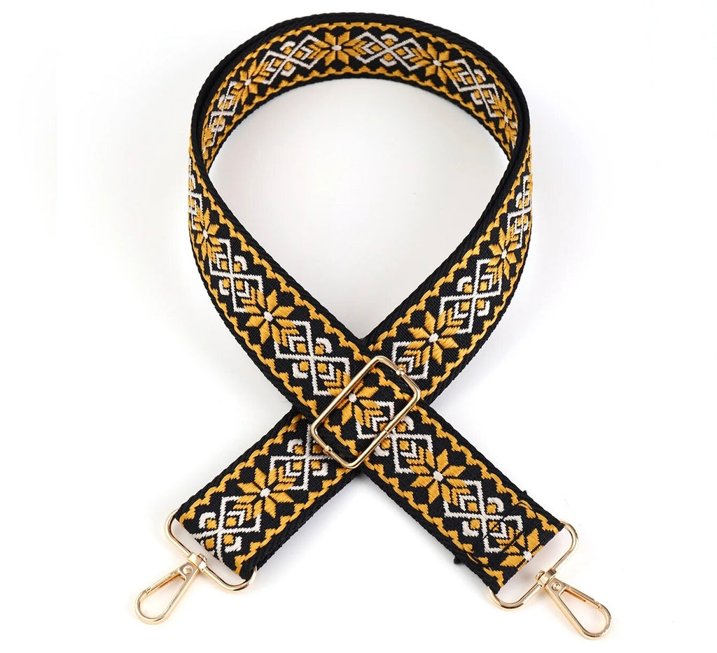 Skinny Embroidered Guitar Strap