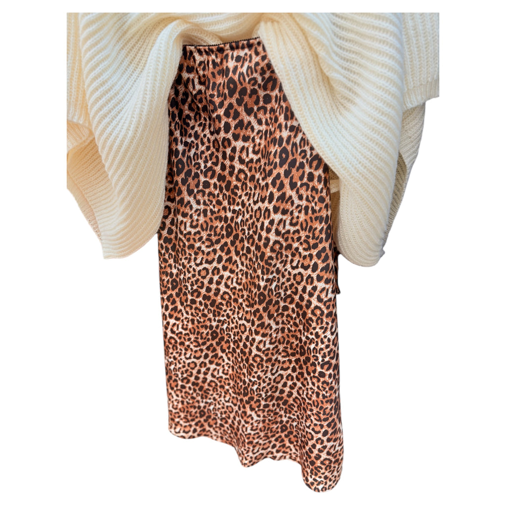 Cheetah Print Midi Skirt