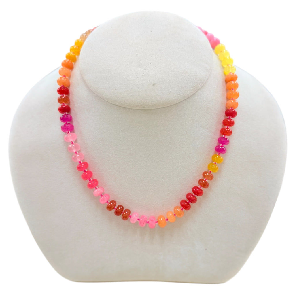 Pink & Orange Multi Colored Necklace