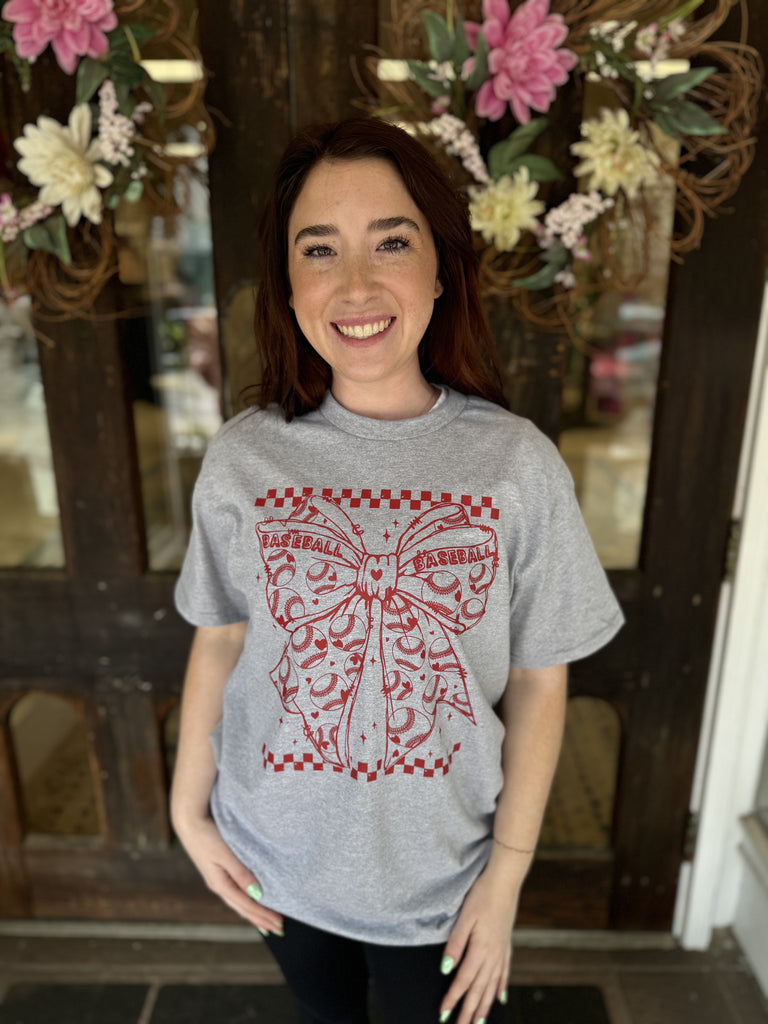 Baseball Bow Graphic Tee