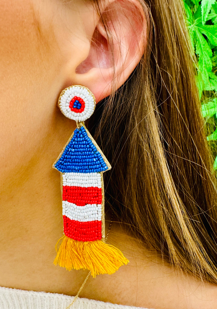 Beaded Rocket Earrings
