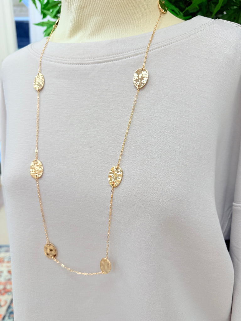 Long Gold Coin Necklace