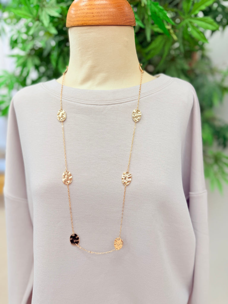 Long Gold Coin Necklace