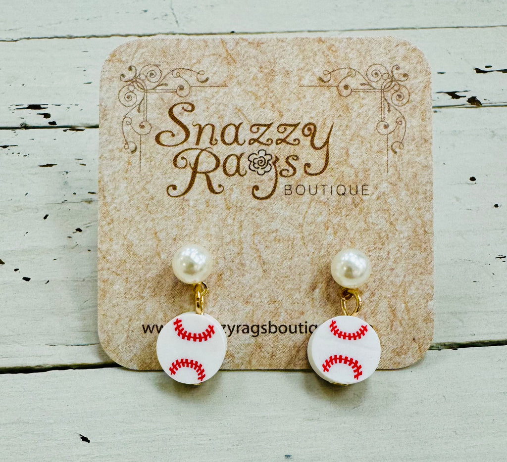 Sports Pearl Dangle Earring