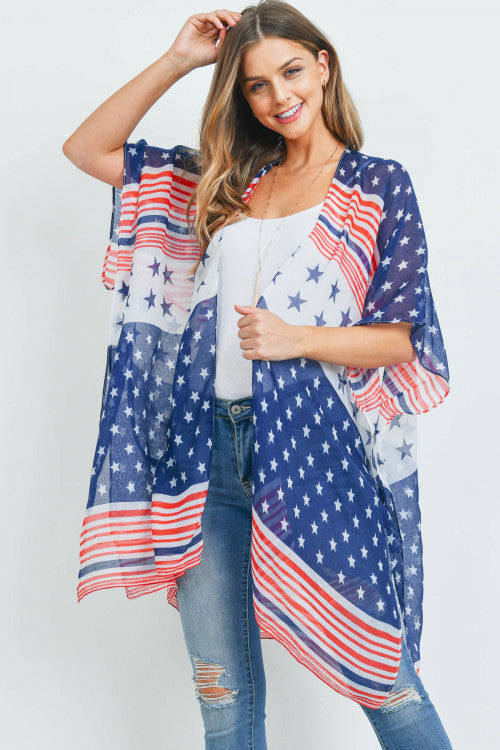 Red, White & Blue Kimono