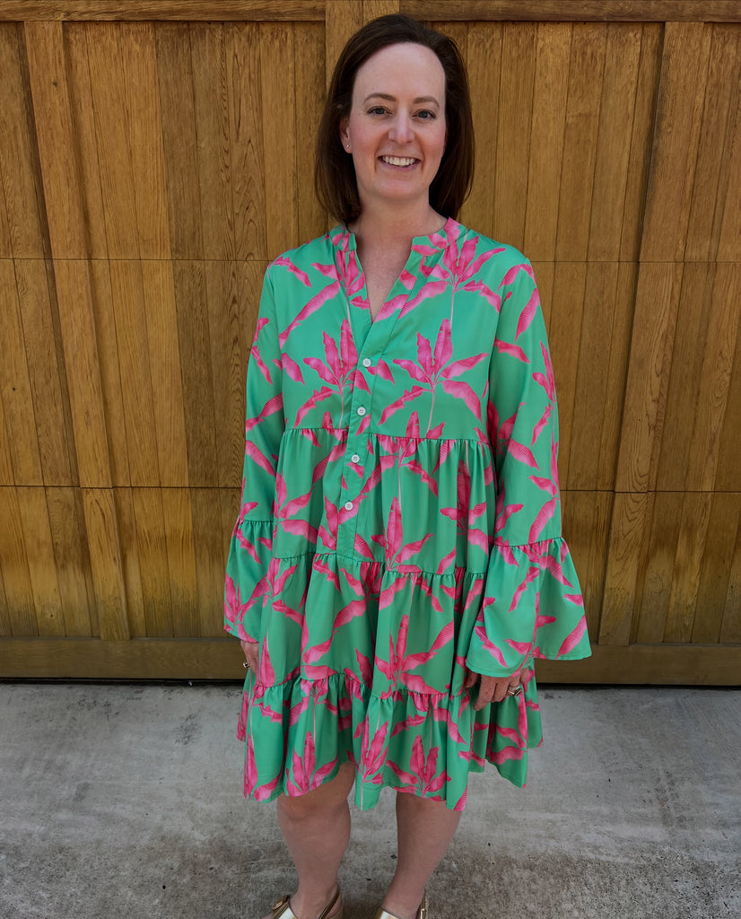 Tropical Days Dress In Green