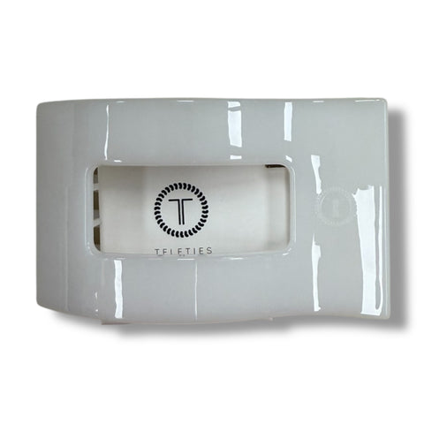 Truly Taupe Quilted Medium Flat Round Clip