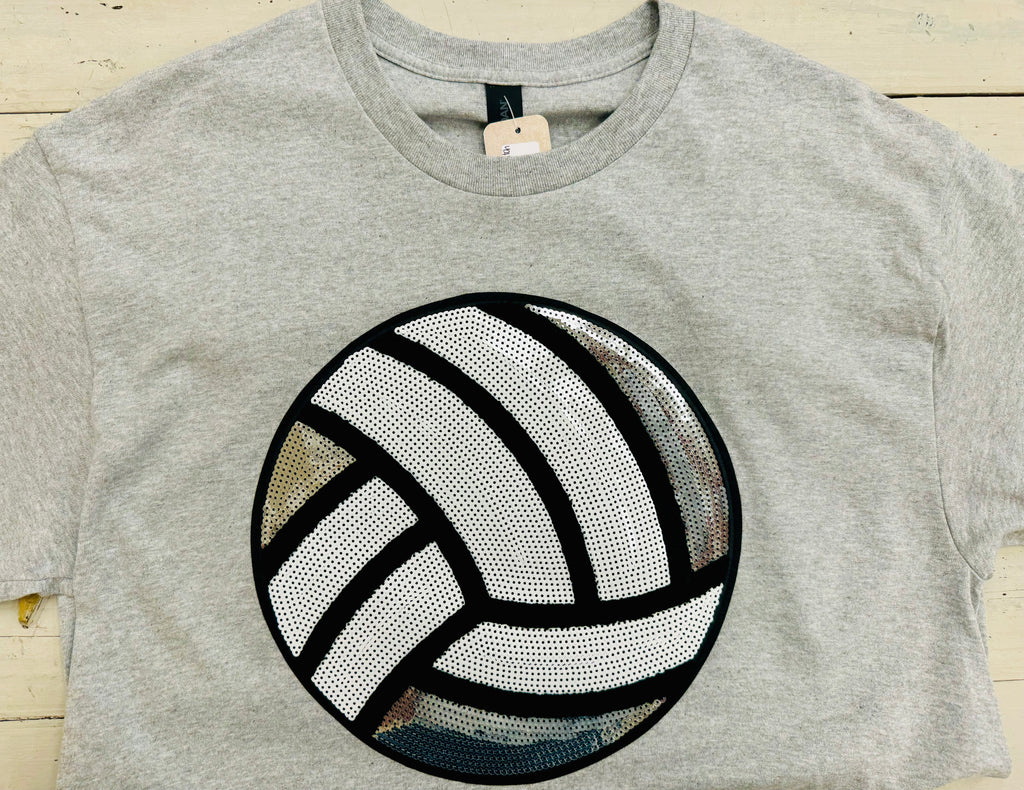 Volleyball Sequin Patch Short Sleeve Tee