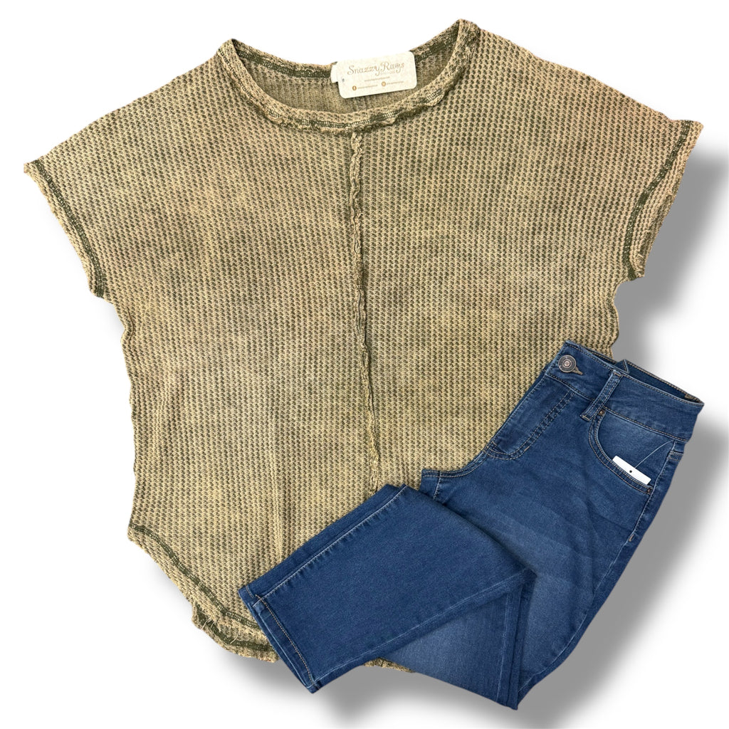 Green Thermal Knit Top