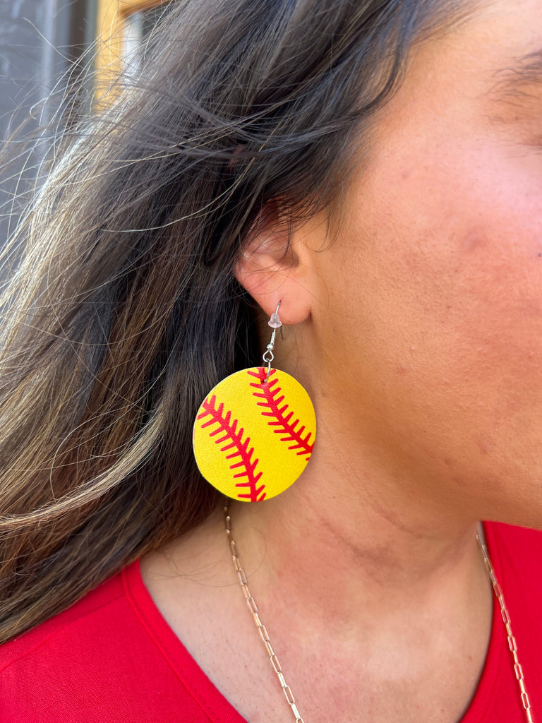 Softball earrings