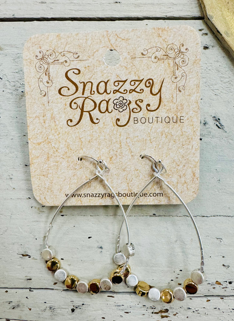 Teardrop With Beaded Accent Earrings