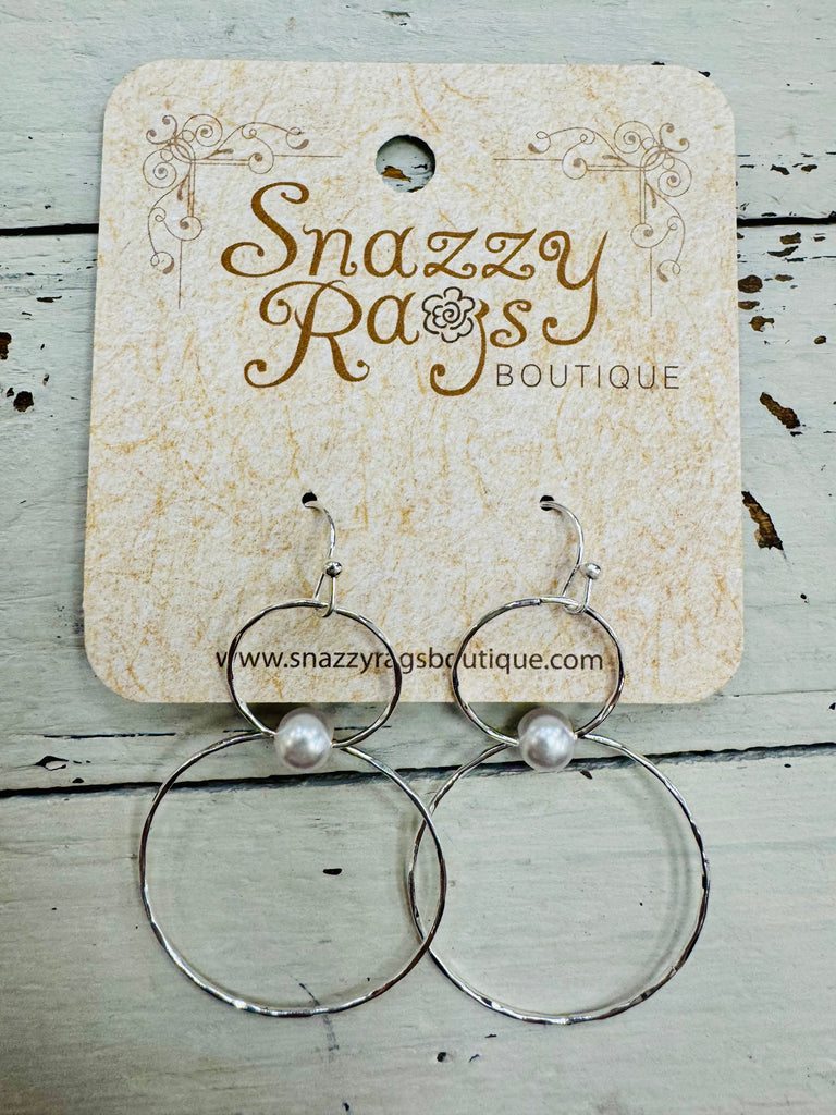 Double Hoop with Pearl Earring