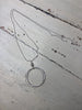 Silver Double Circle Long Necklace