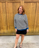 Stripe Top with Royal Trim