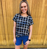 Plaid Short Sleeve Top