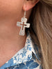 Silver Cross Cut Out Earrings