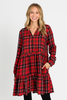 Christmas Plaid Tiered Dress
