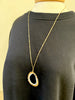 Pearl and Gold Teardrop Long Necklace