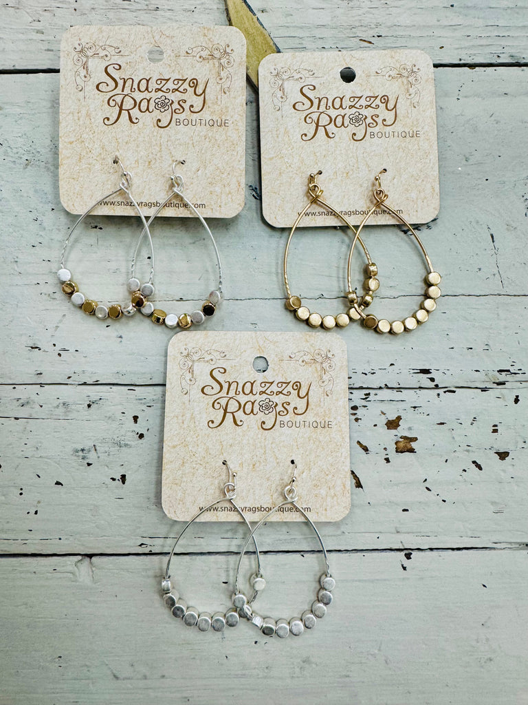 Teardrop With Beaded Accent Earrings