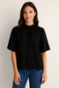 Black Ruffle Neck Top