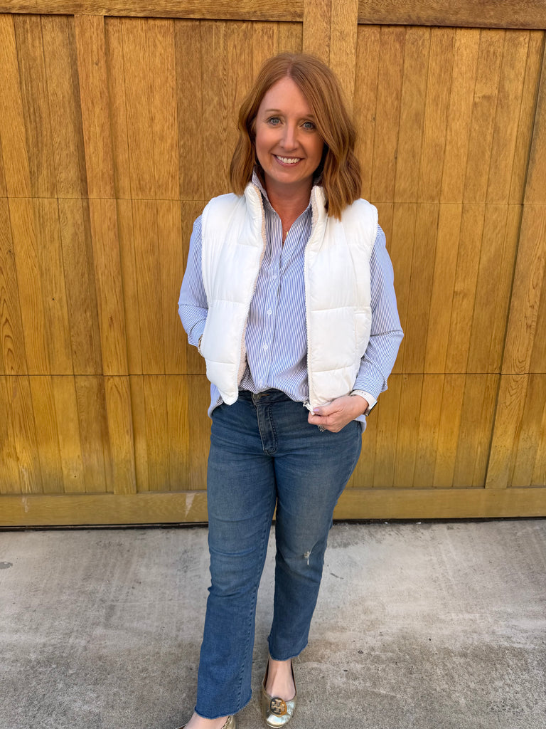 Stripe Button Down Blouse