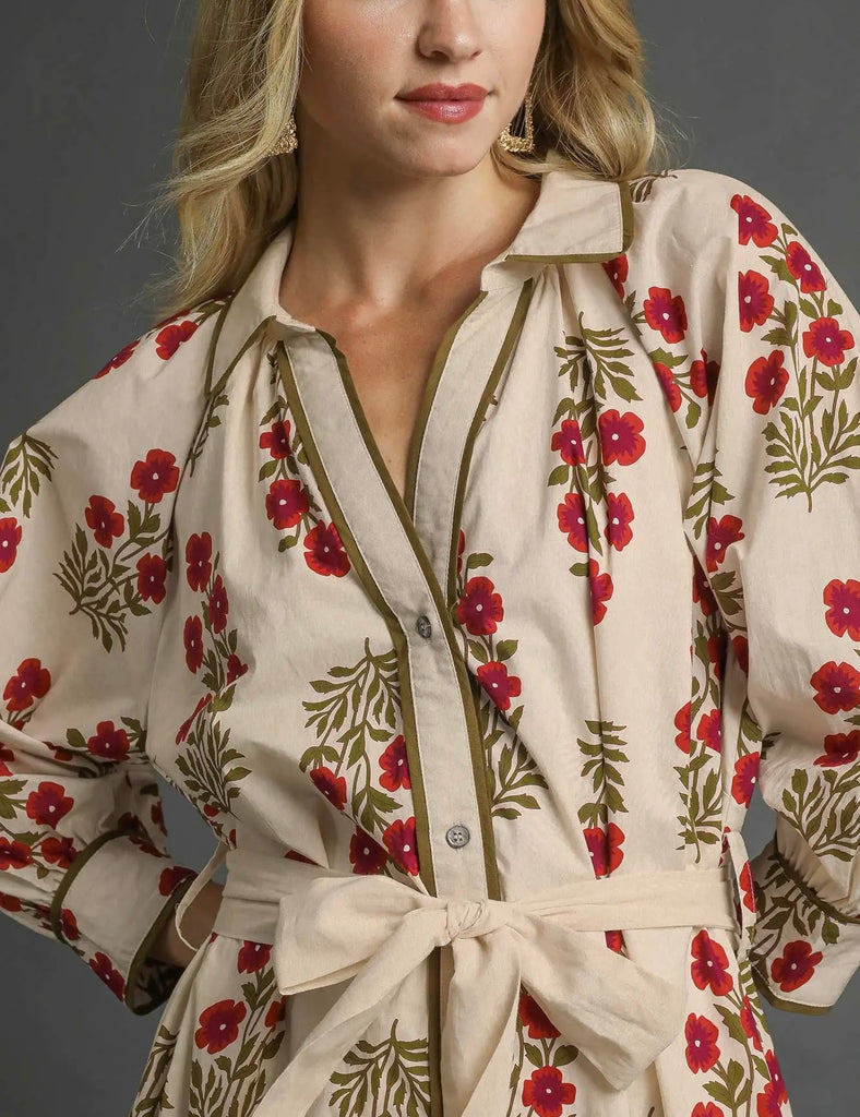Wildflower Maxi Shirt Dress