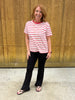 Red Striped Basic Tee