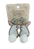 White Beaded Bunny Statement Earring