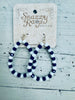 Blue and White Hoop Earring