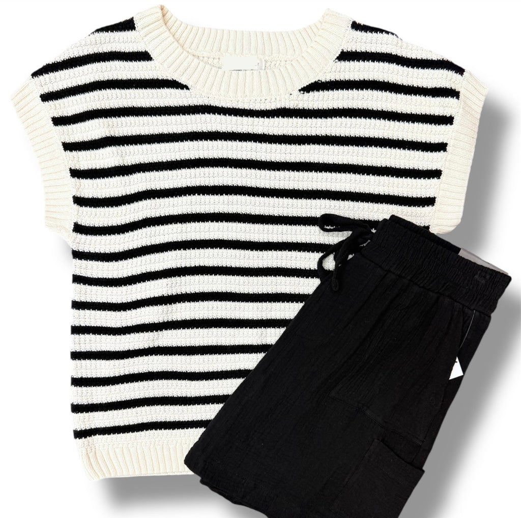 Stripe Knitted Sweater Vest
