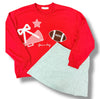 Red Game Day Patchwork Sweatshirt