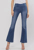 Mid Rise Pull on Flare Denim Jeans