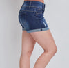 Mid Rise Denim Roll Short