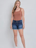 Mid Rise Denim Roll Short