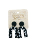 Black and white ghost earrings