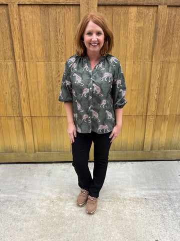 Gretchen scott ruffle neck top on sale