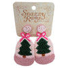 Pink Bow Tree Earrings