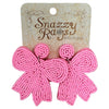 Beaded Bow Statement Earrings