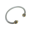 Silver and Gold Cable Bangle Bracelet