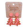 Pink&Green Christmas Tree Earrings