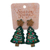 Beaded Christmas Tree Earrings