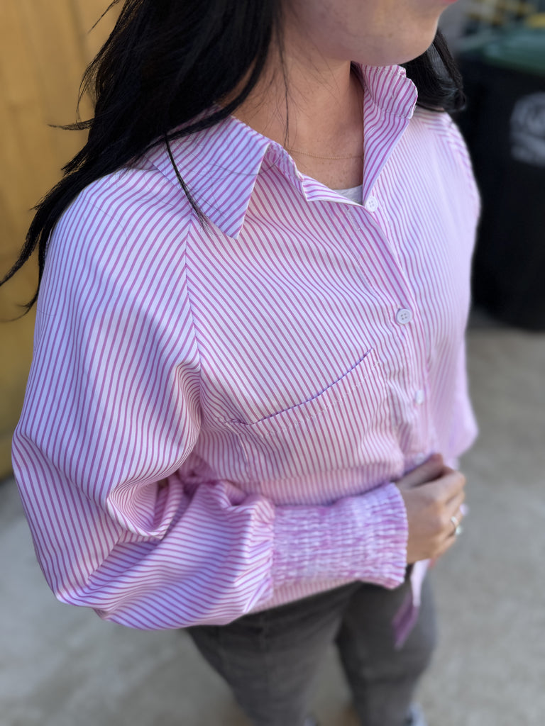 Striped Button Front Shirt